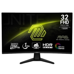Monitor Gamer Curvo MSI MAG 32C6X 32" pulgadas - Full HD (1920x1080) - 250Hz - 1ms - HDR Ready - Adaptive Sync - Curvatura 1500R