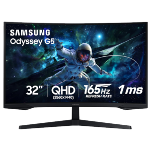 Monitor Gamer Curvo Samsung Odyssey G55C 32" pulgadas - QHD (2560x1440) - 165Hz - 1ms - HDR10 - AMD FreeSync - Curvatura 1000R