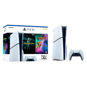 Sony PlayStation 5 Slim Edición Disco + digital + 2 videojuegos Bundle con Ratchet & Clank: Rift Apart + Returnal - 1TB SSD